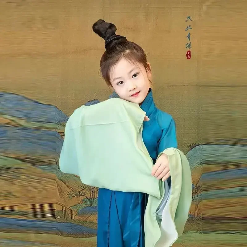 중국 스타일 Hanfu 고전 무용 의상 전통 민속 Yangko 댄스 소녀 우아한 국가 팬 우산 댄스 의상