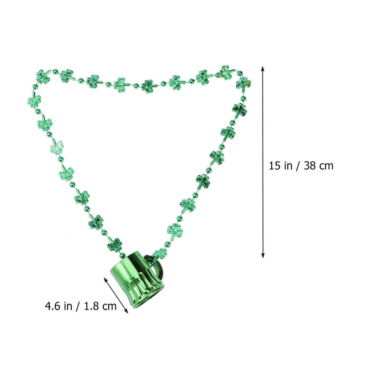 

4pcs Patrick Necklace Durable Saint Patrick Necklace Creative Cup Beaded Clover Lucky Plastic Fashion-forward Accessories