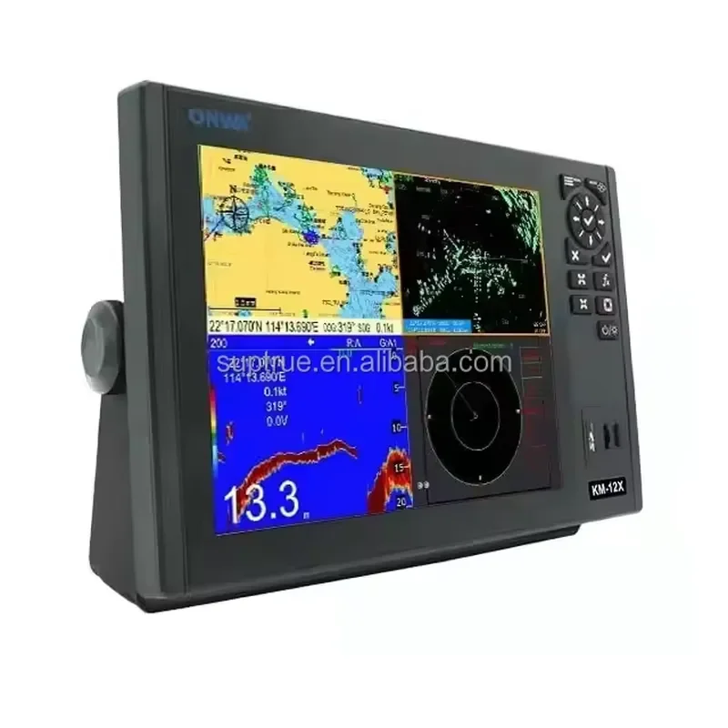 ONWA KM-12X 5in1 Marine GPS Chartplotter AIS Transponder Fish Finder Radar Combo Boat Navigation System for Yacht Fishing