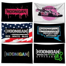 3x5 Ft Racing Car Flag Polyester Digital Printing Hoonigans Banner for Garage Wall Art Out Door Decoration With Brass Grommets