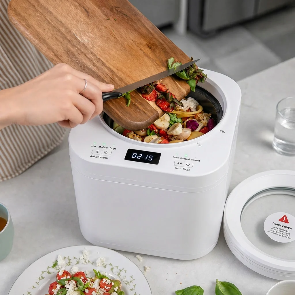 Electric Composter 3L for Home Kitchen Compost Bin for Countertop Odor- Filter System Food Waste Recycler