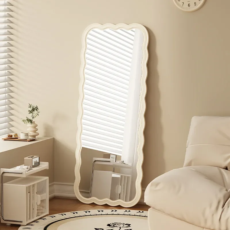 For Full Body Mirror Cream Wind Special Shaped Floor Wall Hanging High Definition Full Length Mirror Girls Bedroom Fitting