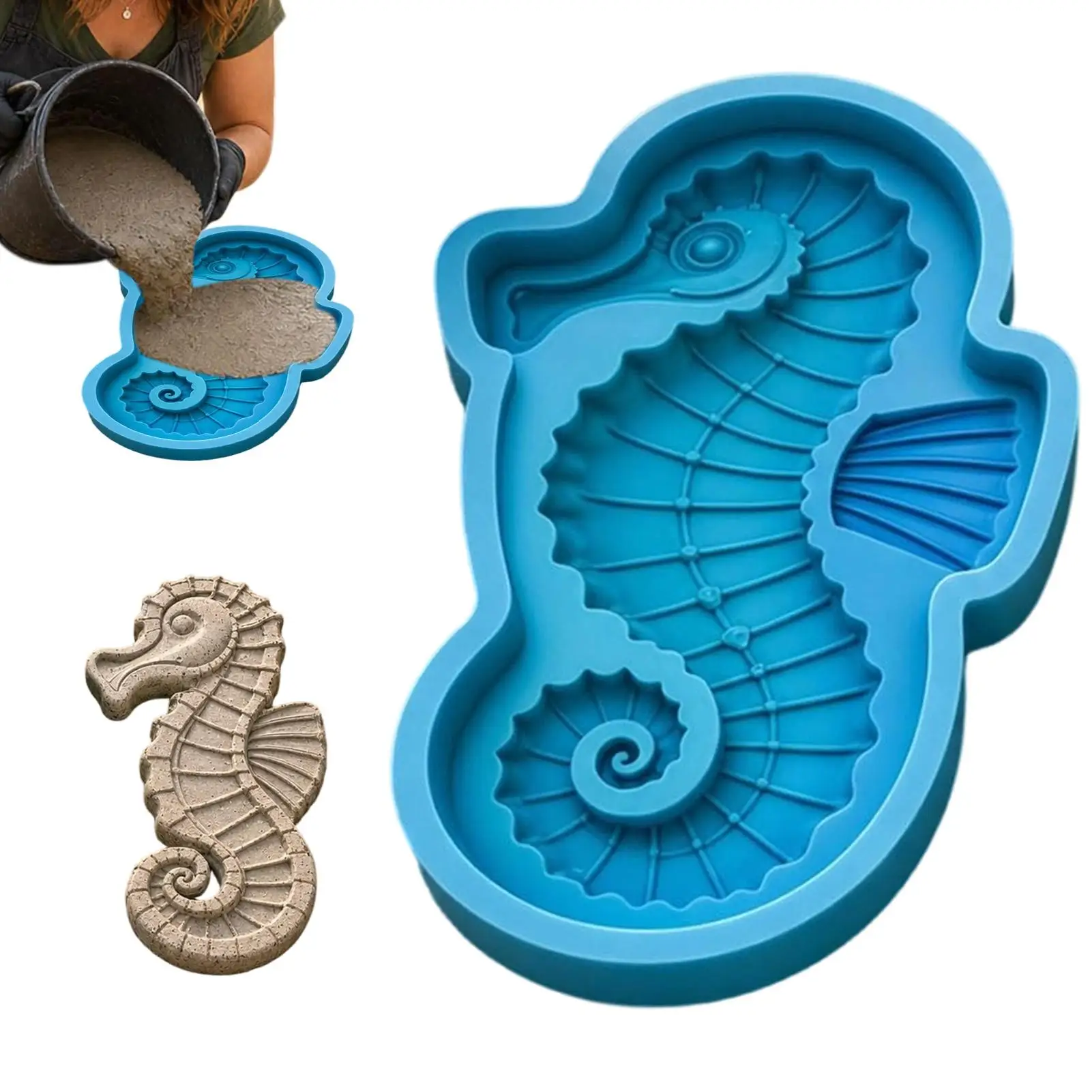 Garden Decor Silicone Ocean Theme Reusable Concrete Stepping Stone Path Cement Plaster Resin DIY