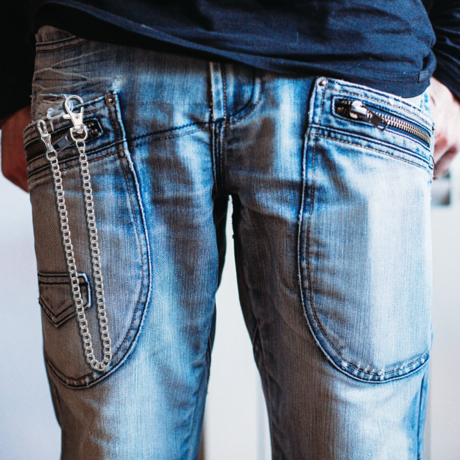 

Pocket Watch Chain Metal Sturdy Durable Chain for Clothing Pants Jeans Wallet Decoration Fashion Accessories Cool Style