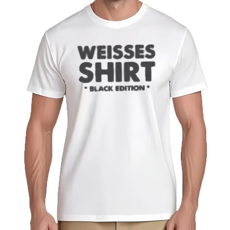 Camisa blanca Edición negra Joke Gag Flat Witz Fun Shirt Saying Camisetas gráficas Ropa para hombre Novedad en Tops y