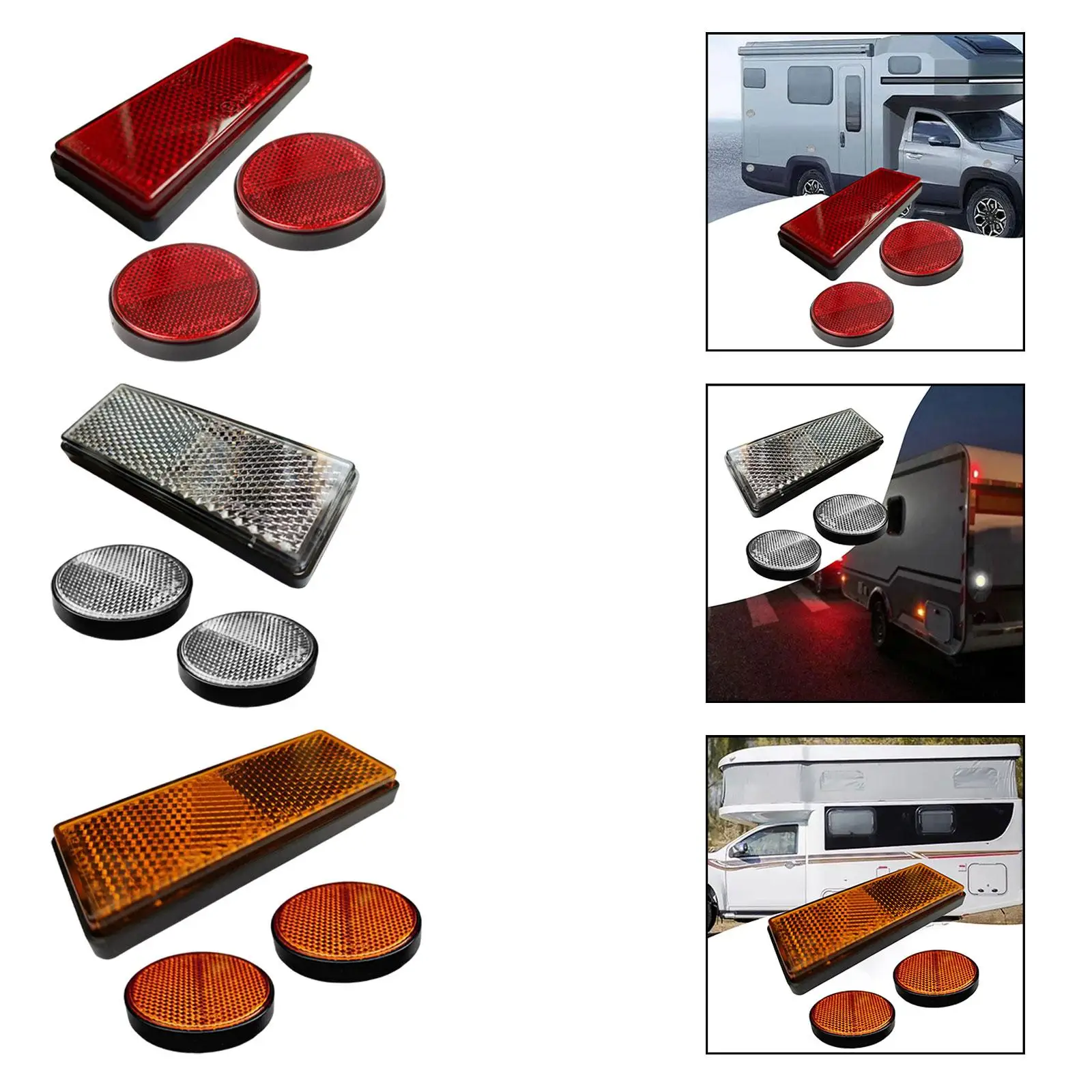 3x refletores noturnos de carro de alta visibilidade para veículos de mochilas de scooter