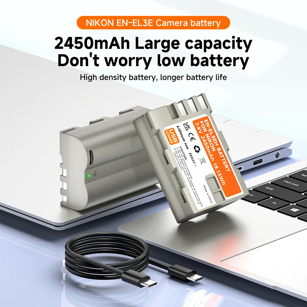 2450mAh EN-EL3E Battery EN EL3e EN EL3E Camera Battery for Nikon D30 D50 D70 D70s D80 D90 D100 D200 D300 D300S D700 D800