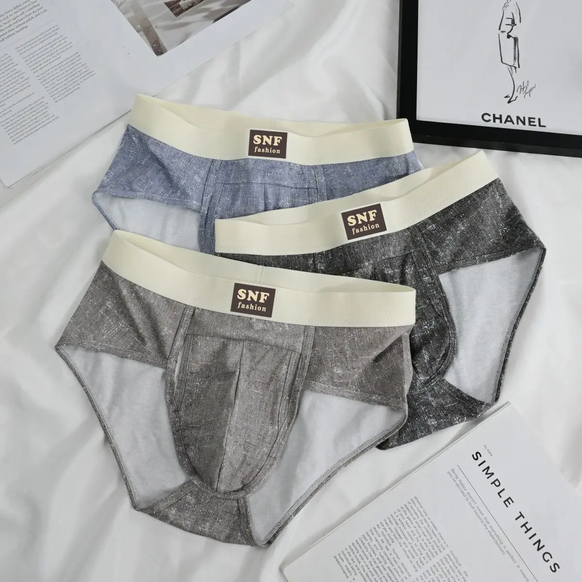 Large Size Men Cotton Briefs Mid-rise Breathable Elastic Underwear Male Separation Scrotum Pouch Panties Comfortable Underpants