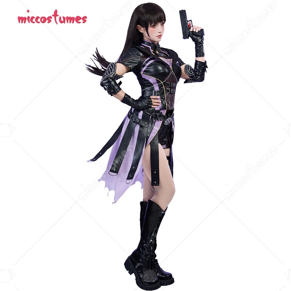 Miccostumes Women's Nightwalker Cosplay Costume Top and Shorts with Gloves Halloween Cosplay Costumes