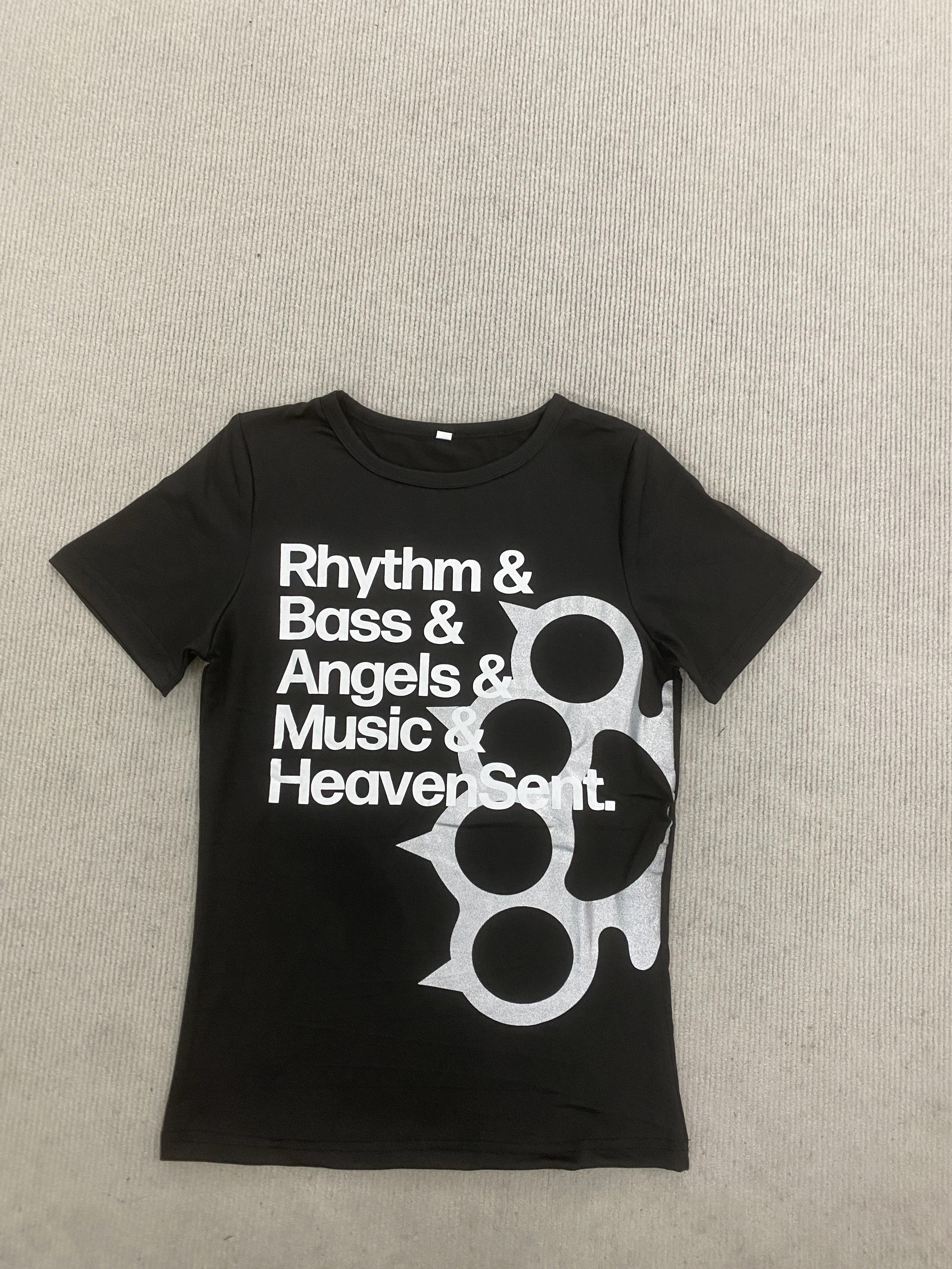 European and American Summer Hip-Hop Street Pattern Printed Top Slim-Fit Slimming Cool Dark Style Short Sleeve
