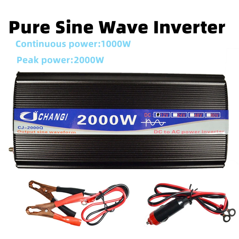 Pure Sine Wave Inverter 2000W 3000W 4000W DC 12V / 24V AC 110V 220V 50Hz 60Hz Power Inverter Home Car Converter Solar Energy