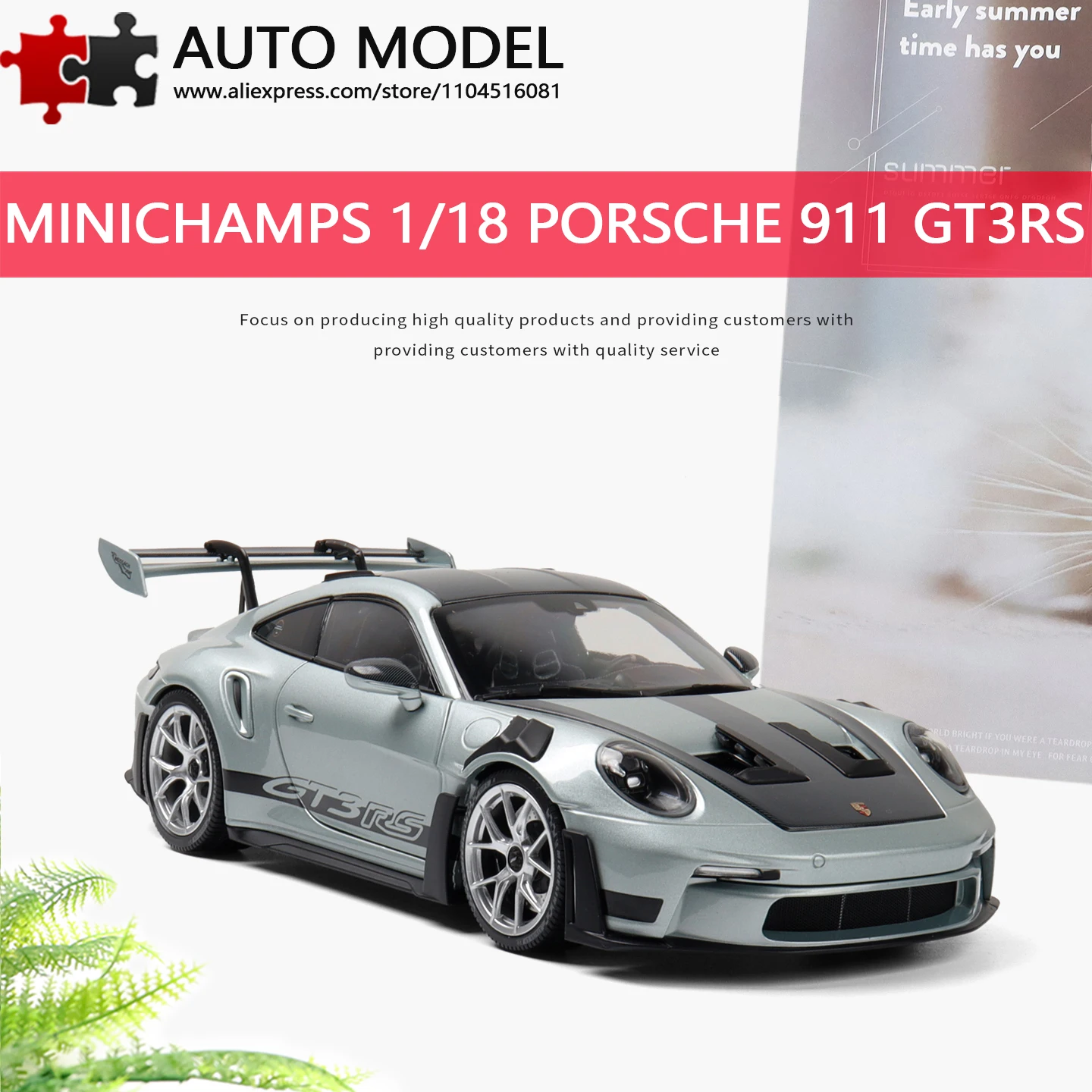 

Porsche 911 Gt3 Rs 992 Weissach Modified Car Die-Cast Metal Scale Model Carbon Fiber Cover Minichamps 1:18 Realistic Alloy Car Model Fully Openable Limited Edition Collectible Gift for Adults and Boys Toy