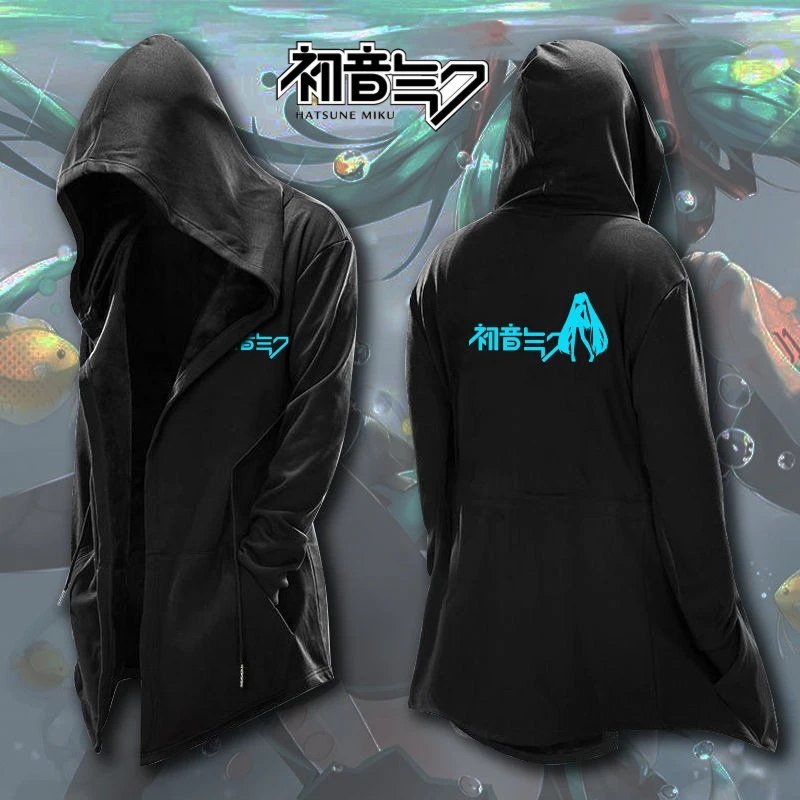 初音ミク新しいトレンチコート二次アニメーション周辺服初音薄いジャケットセーター男性と女性のホリデーギフト