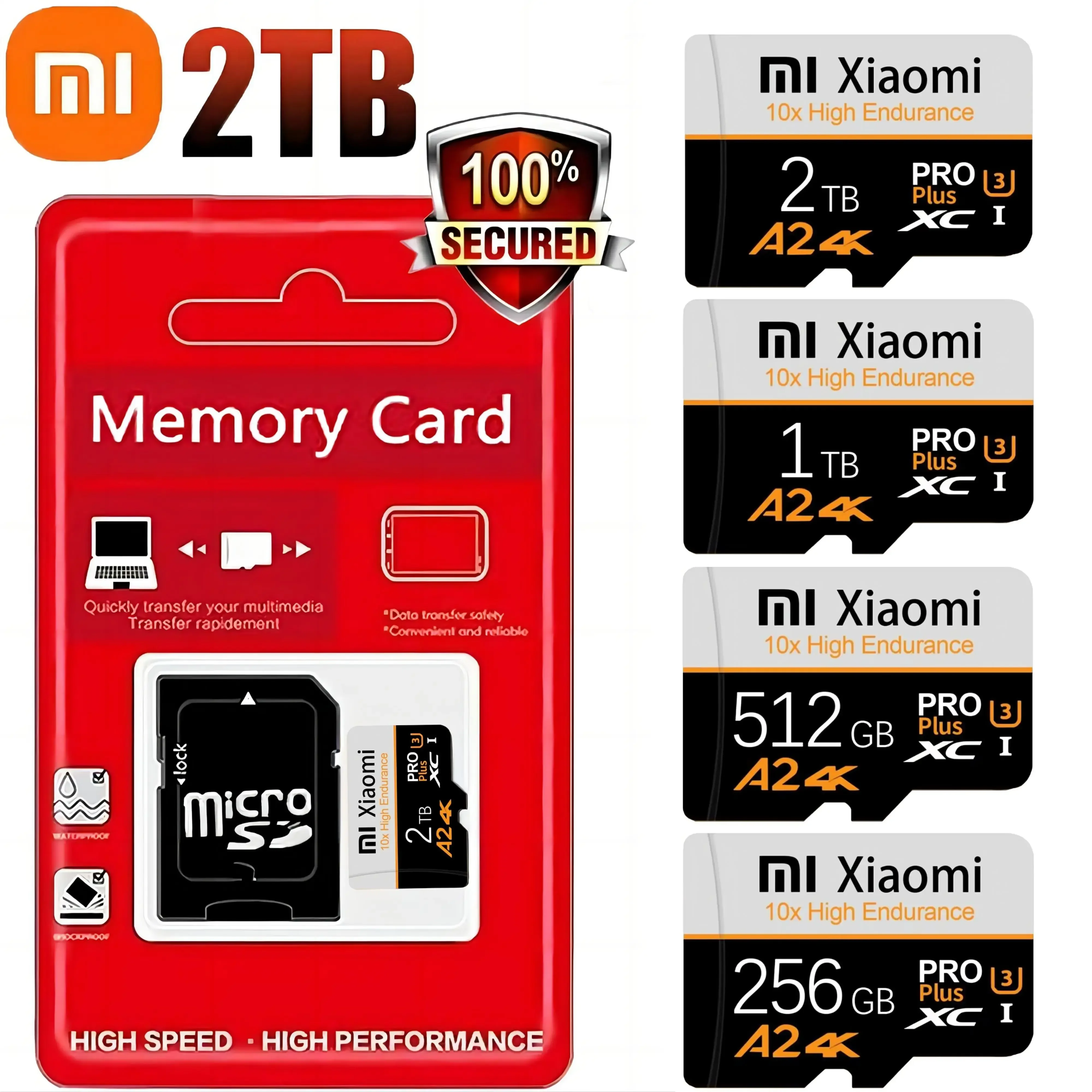 Original Xiaomi Micro SD Card 2TB 1TB 512GB High Speed Memory Card 256GB 128GB Class TF Card for Drone Equipment Audio PC