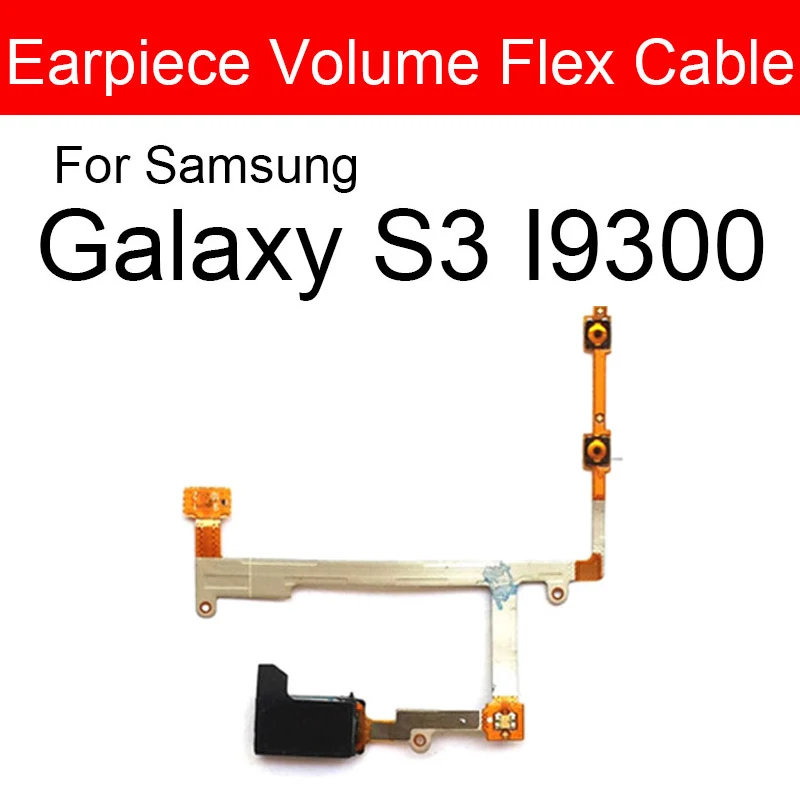 For Samsung Galaxy S3 S III GT-I9300 On / off Phone Power Control Flex Ribbon Volume adjustment Earpiece Volume Flex Cable Parts
