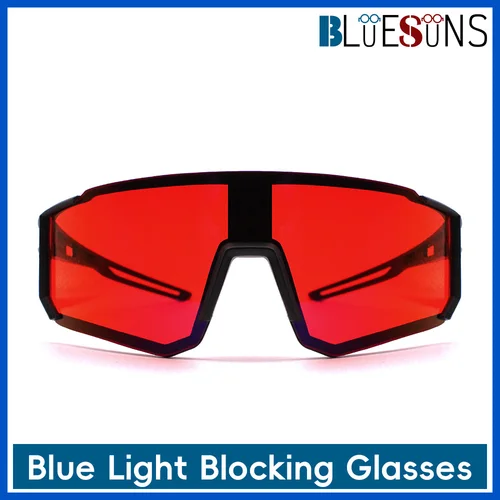 Imagen 2 del producto Lentes rojas anti gafas de luz azul para hombres y mujeres, gafas de computadora de estilo futurista, gafas de teléfono móvil, gafas de juegos