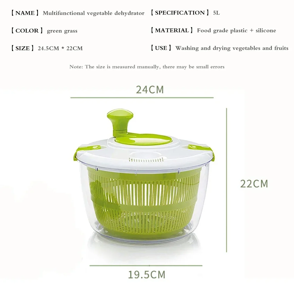 

Newest Hot Wash And Spin - Dry Salad Spinner, Large Dryer, New Bowls, Green Vegetable Dehydrator