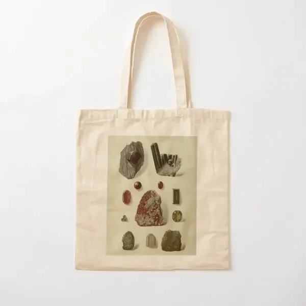 Bolso de lona de algodón con minerales granate, bolso de compras a la moda, bolso de viaje para mujer, bolso de hombro Unisex, bolso impreso, bolso informal reutilizable