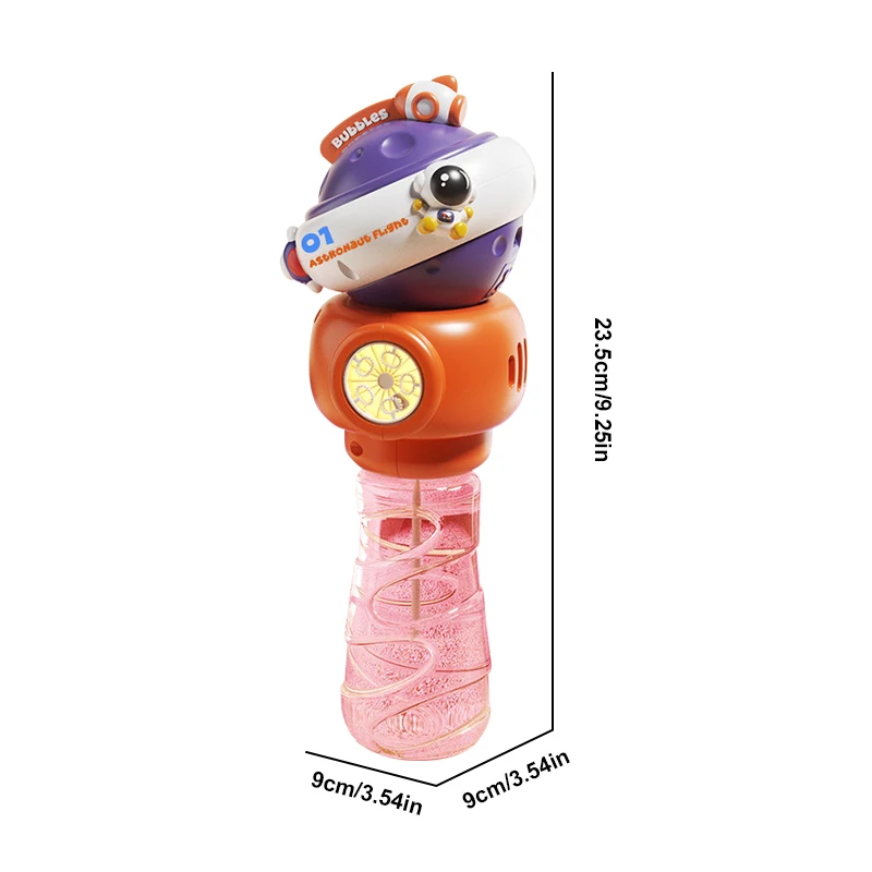Palillos de burbujas eléctricos para niños, platillo volador giratorio con luces, juego de burbujas de jabón para fiestas al aire libre, máquina automática de burbujas para niños