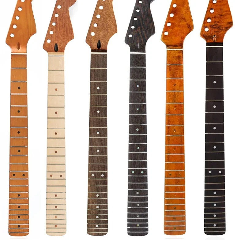 

ST Guitar Neck 21 22 Fret Canadian Flame Maple Small Head High Gloss Matte Handle Rose Wood Fingerboard for ST