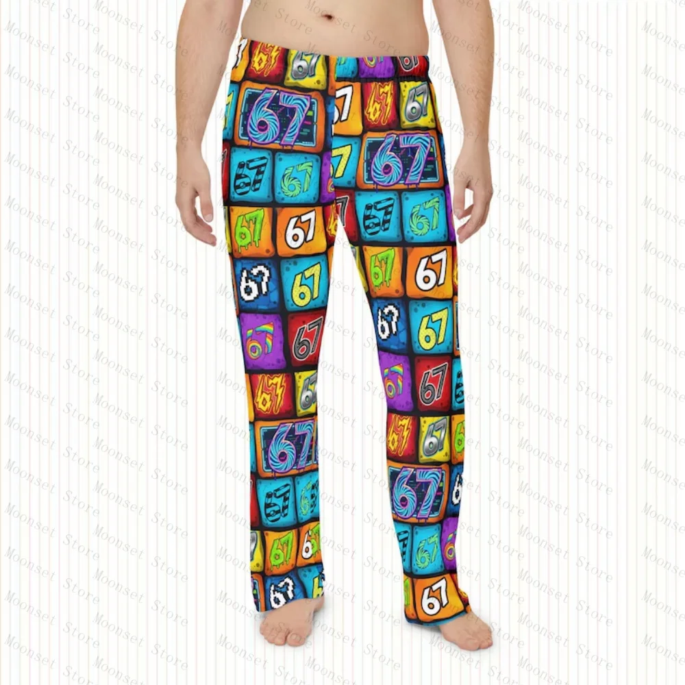 67 Meme Six Seven Celana Piyama Wanita Hadiah untuk Pria Celana Piyama Bahan Sutra Susu Kasual dan Nyaman Celana Pria