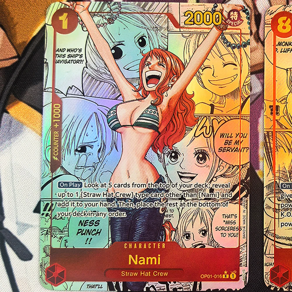 2 Teile/satz Anime OPCG PRB01 Manga Sammlung Karte OP08 Nami Rayleigh Englisch Gold Folding Flash Karte Geprägte Kind Geschenke Spielzeug
