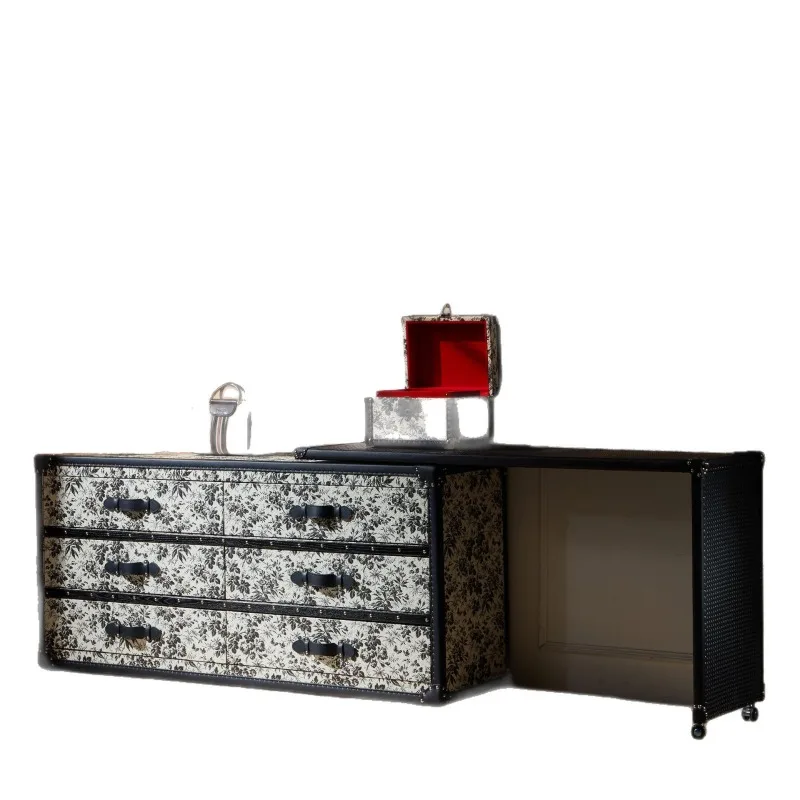 

Bedroom Bed Desk Dresser Bucket Integrated Makeup Table Corner Table Medieval Black and White Forest Ink Flower