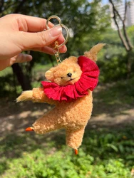 Adorable Dancing Bear Plu Toy Keychain Bag Accory Animal Ballet Soft Resin Body Material Velvet External Material