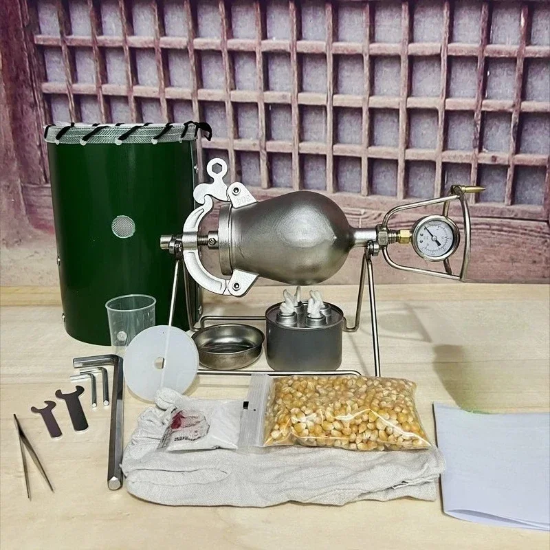 Mini Popcorn Machine 720ML-1000ML Stainless Steel Old-Fashioned Household Grain Amplifier Alchemy FurnaceGoods in stock