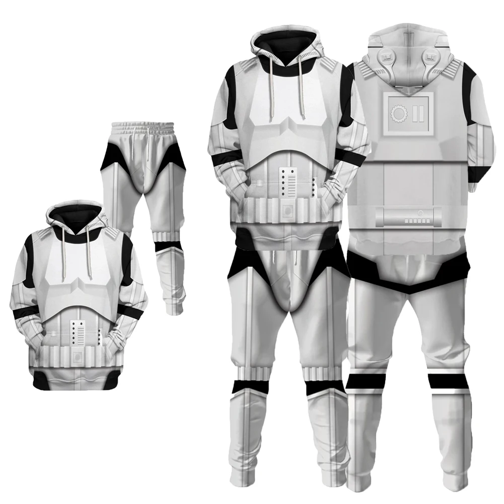 Male Imperial Cosplay Stormtrooper Costume Hoodies Pants Outfits Fantasy 3D Printed Accessories Roleplay Halloween Carnival Suit