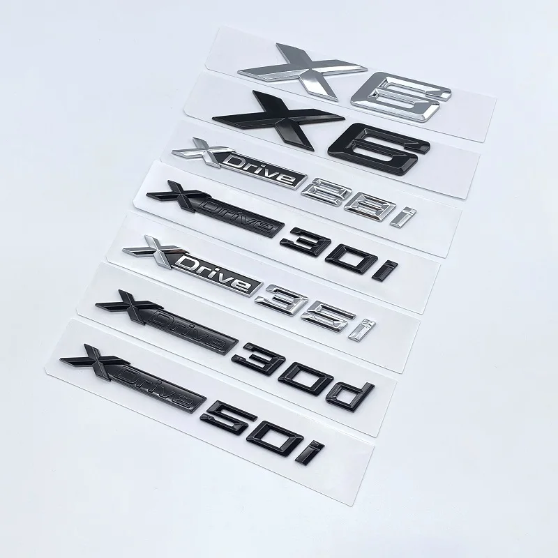 New Letters XDrive28i XDrive30i XDrive35i XDrive40i Trunk Emblem Badge For BMW X6 E71 F16 E72 G06 Stickers Lettering Accessories