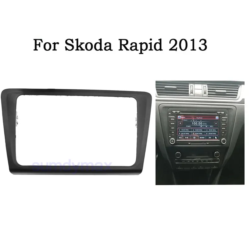 Double 2 Din Car Stereo Radio Fascia Installation Dash Adapter Frame Panel for SKODA Rapid 2013 car panel