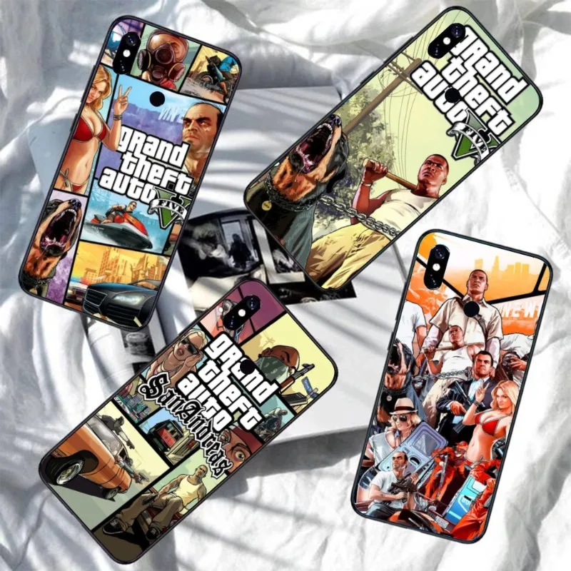 GTA Grand Theft Auto Smart Phone Case for Xiaomi Redmi Note 11 10 9T 8 7 Pro 9 9A 9C 8 Black Soft Phone Cover Funda