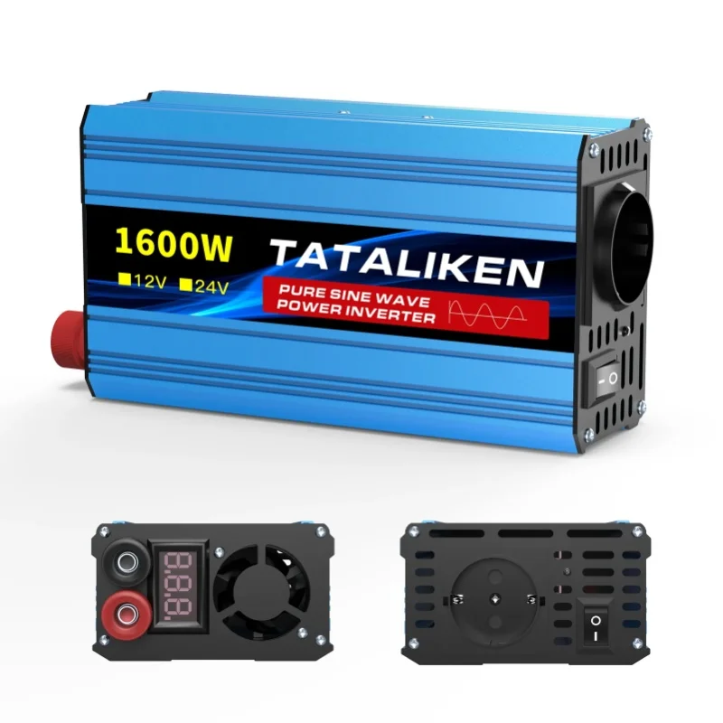 Reiner Sinus-Wechselrichter 4000W, DC 12V zu AC 220V 50Hz mit EU-Steckdose, Digitaler Display-Stromwandler für Auto-Solarsysteme