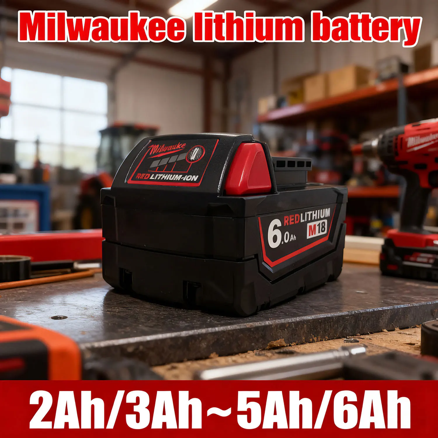 Milwaukee M12/M18 12V dobíjecí lithiová baterie 48-11-2411 48-11-1860 1850 mil-12a lim B6 2Ah/3Ah-5Ah/6Ah baterie pro elektrické nářadí - náhled 3