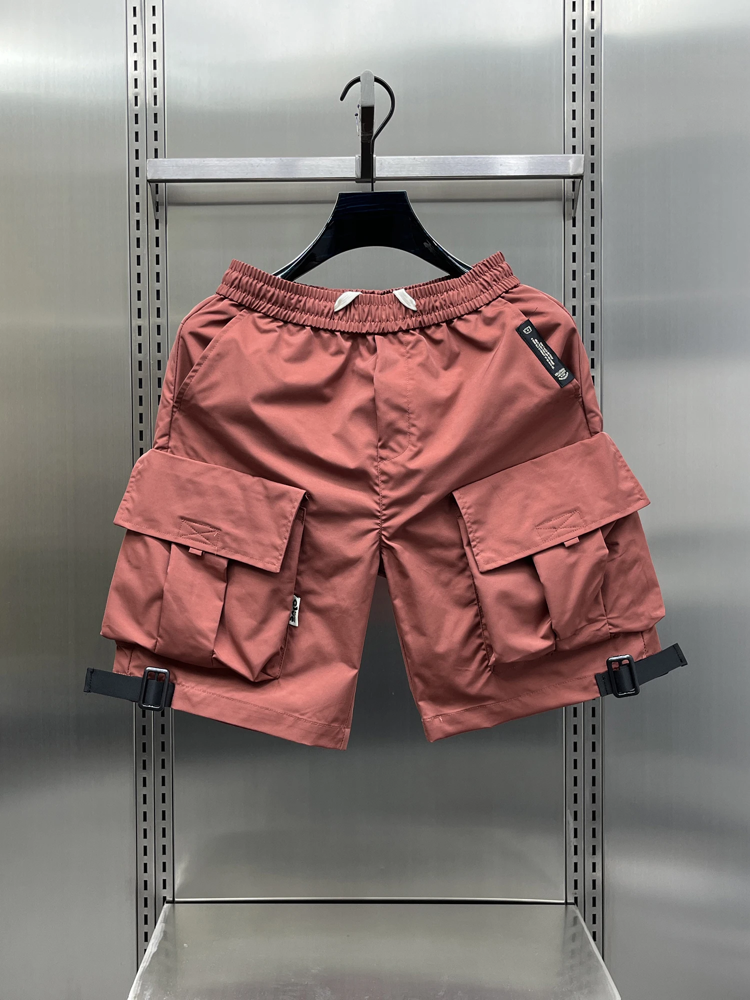 

Trendy American Functional Workwear orts Men's Summer Faion Large ket Multicolor Silver Sparkle Couple Five-Part Pants