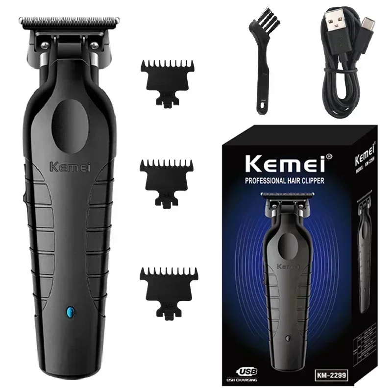 Kemei KM-2299 Professional Electric Barber Electric Trimmer Professional Hair Máquina De Barba Masculina Acabamento De Corte De