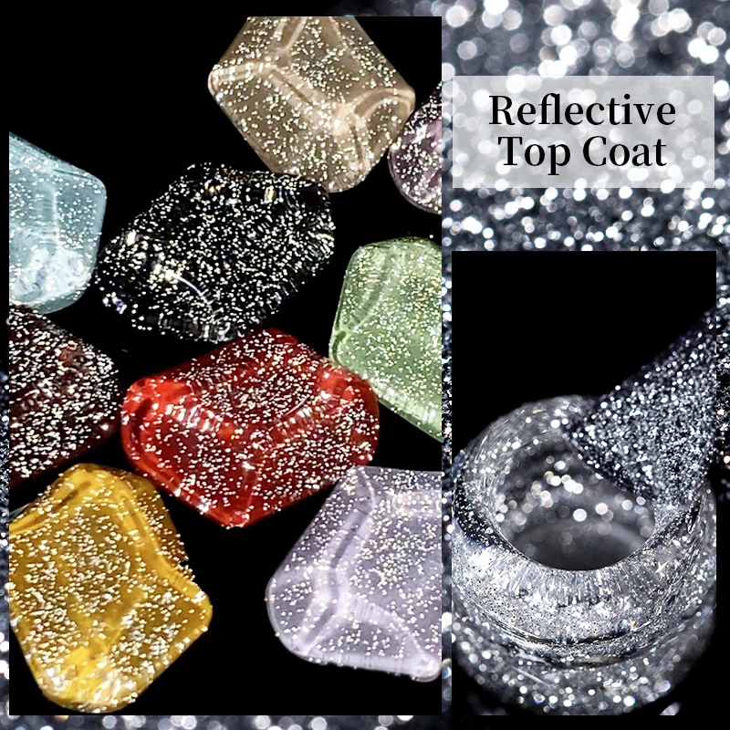 LILYCUTE 7 مللي معطف فوقي عاكس عاكس بريق هلام طلاء الأظافر شبه دائم نقع قبالة الأشعة فوق البنفسجية هلام مسمار الفن تصميم للتقليم #6