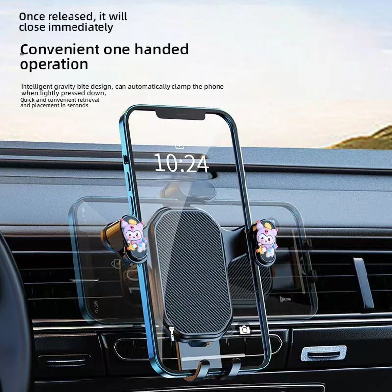 ميلودي كورومي الكرتون الجاذبية سيارة سيدة حامل هاتف تنفيس الهواء هوك الهاتف جبل 360 درجة دوران حامل هاتف المرأة الذكية