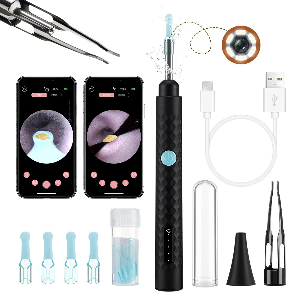 Ear Cleaner with Camera WIFI Visual Ear Sticks Otoscope 6 LED Lights Endoscope Wax Removal Tool Earpick Camera Health Care