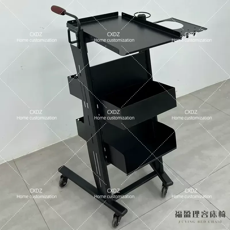 Multifunctional Hair Salon Trolley Barber Shop Storage Cart for Perm Dyeing Tools Beauty Equipment Organizer Shelf