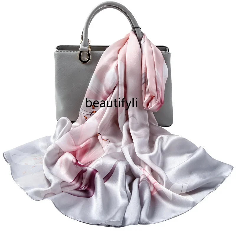 

Silk scarf women's new silk mulberry silk scarf mother gift box for elders Teachers' Day