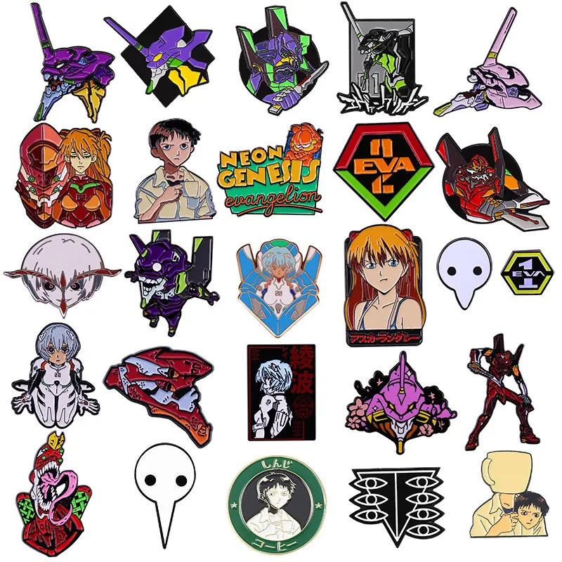 Funny Anime Enamel Pins Collect EVA-01 Metal Cartoon Brooch Backpack Hat Bag Collar Lapel Badges