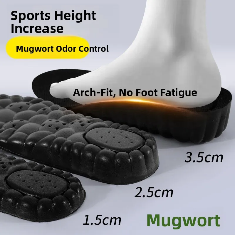 

Sport Shock Absorption Sweat Absorbing Invisible Heightening Men's Women's Arch Support Ultra Soft Comfortable Anti-Odor Insoles