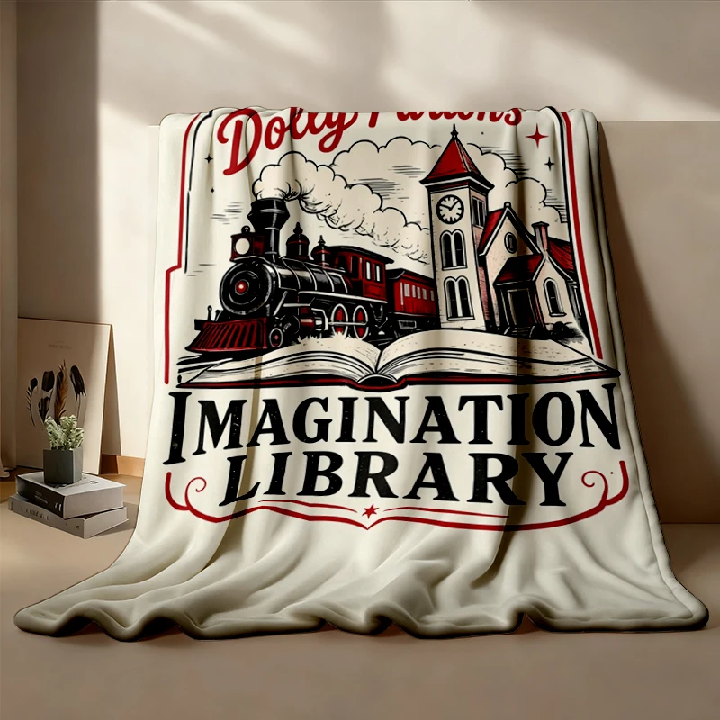 Vintage Dolly Imagination Library Flannel Blanket, Dolly Parton Quote Warm Blanket, Parton Memorial 1946-2026 Flannel Th