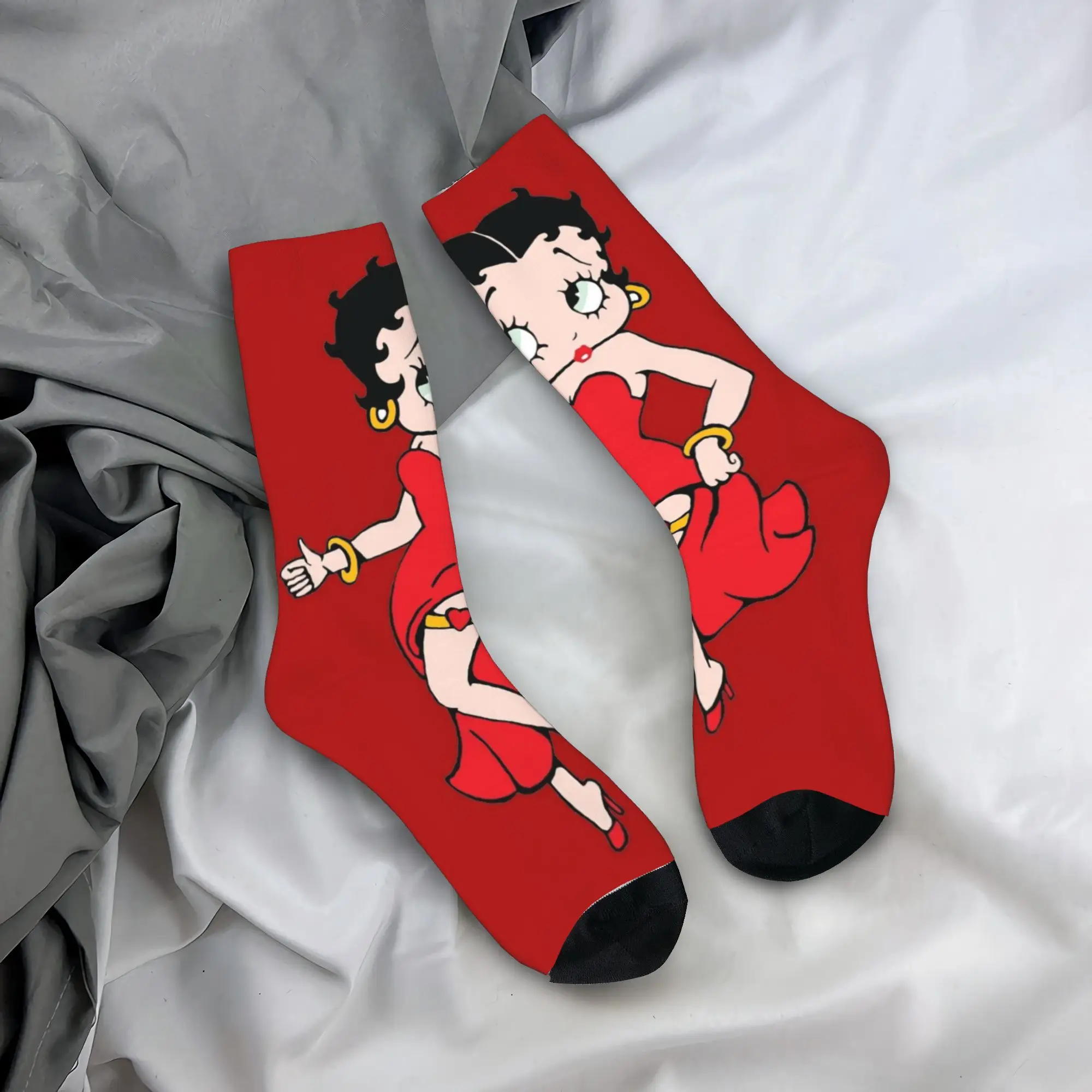 

B-Bettys Boops Stockings Casual Socks Women Men Breathable Socks Winter Cycling Pattern Anti Bacterial Socks Gift