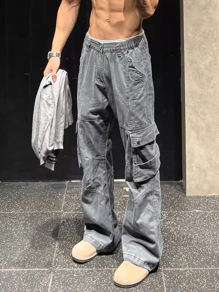 

Мужские джинсы в стиле Workwear, свободного кроя, прямые, из хлопка, повседневные, в американском стиле High Street, Cleanfit