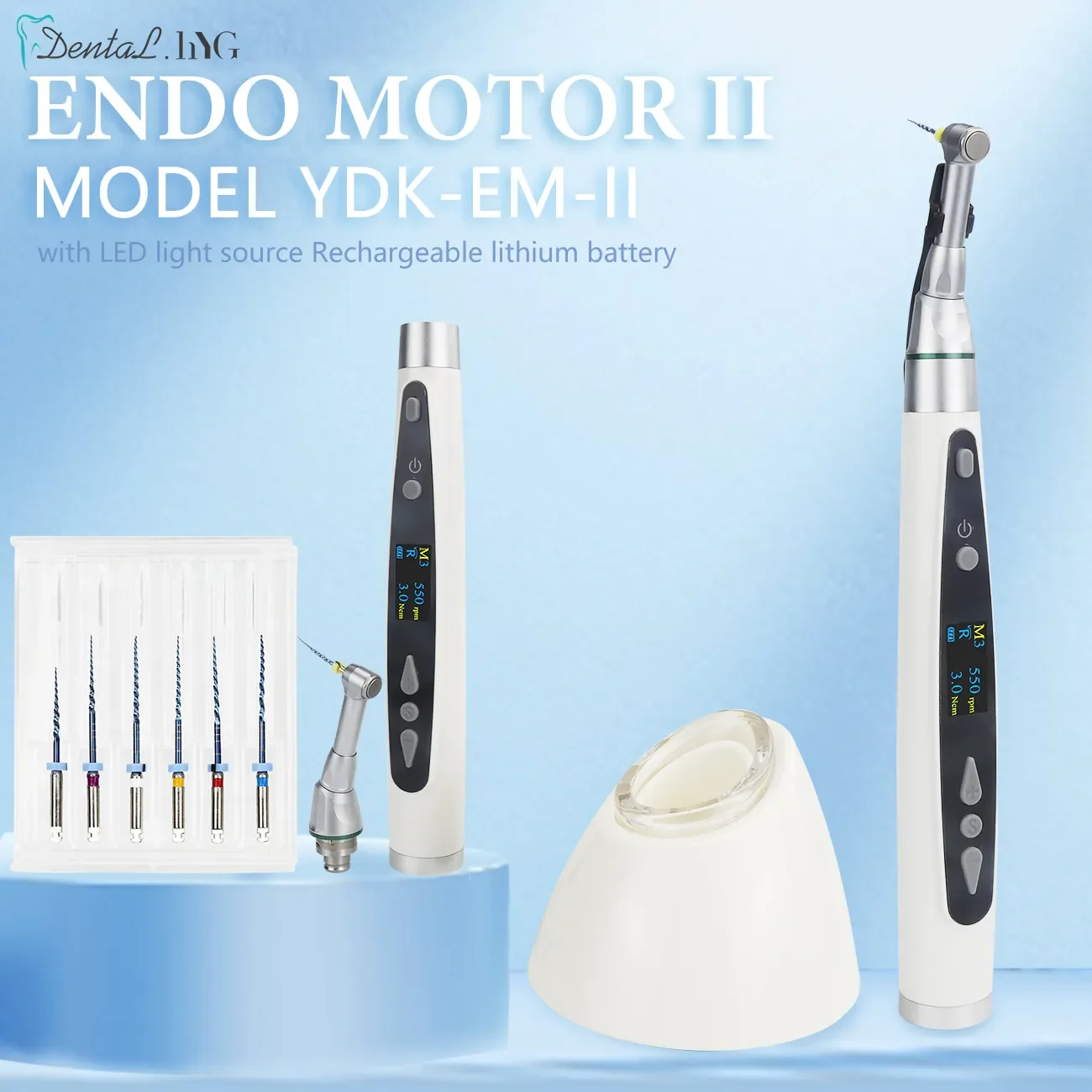 Dental Wireless Endo Motor Smart With LED Lamp 16:1 Standard Contra Angle Low Speed Handpiece Dentistry Endodontic Instrument