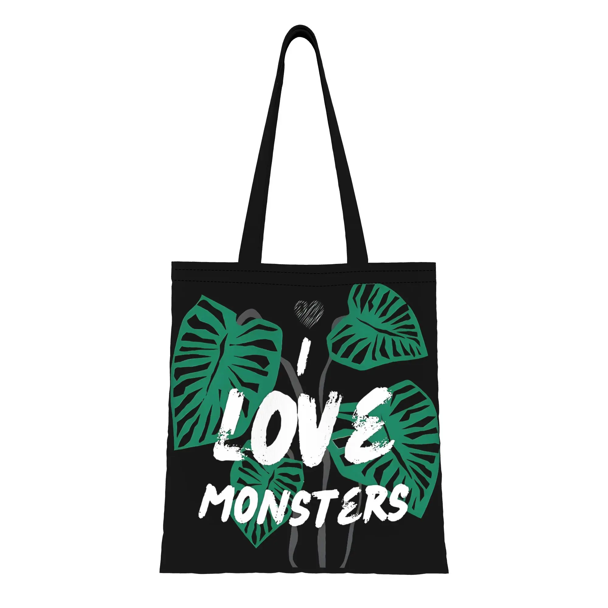 Reusable Trendy I Love Monsters Shopping Bag Women Tote Bag Portable  Shopper Bags