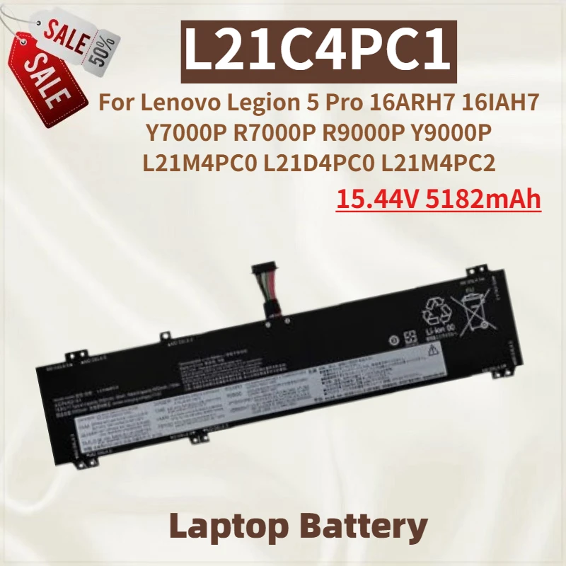 

High Quality L21C4PC1 Laptop Battery 15.44V 5182mAh for Lenovo Legion 5 Pro 16ARH7 16IAH7 R9000P Y9000P Y7000P R7000P Brand New